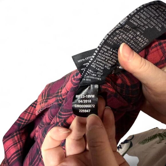 Harley-Davidson Women's Laser Cut Logo Long Sleeve Plaid Shirt Red XL - Picture 8 of 8